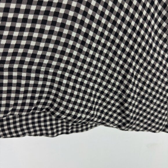 GANNI Gingham Crepe Mini Dress Mock Neck Black White EU Size 38 US Size 6 EUC - Picture 5 of 14